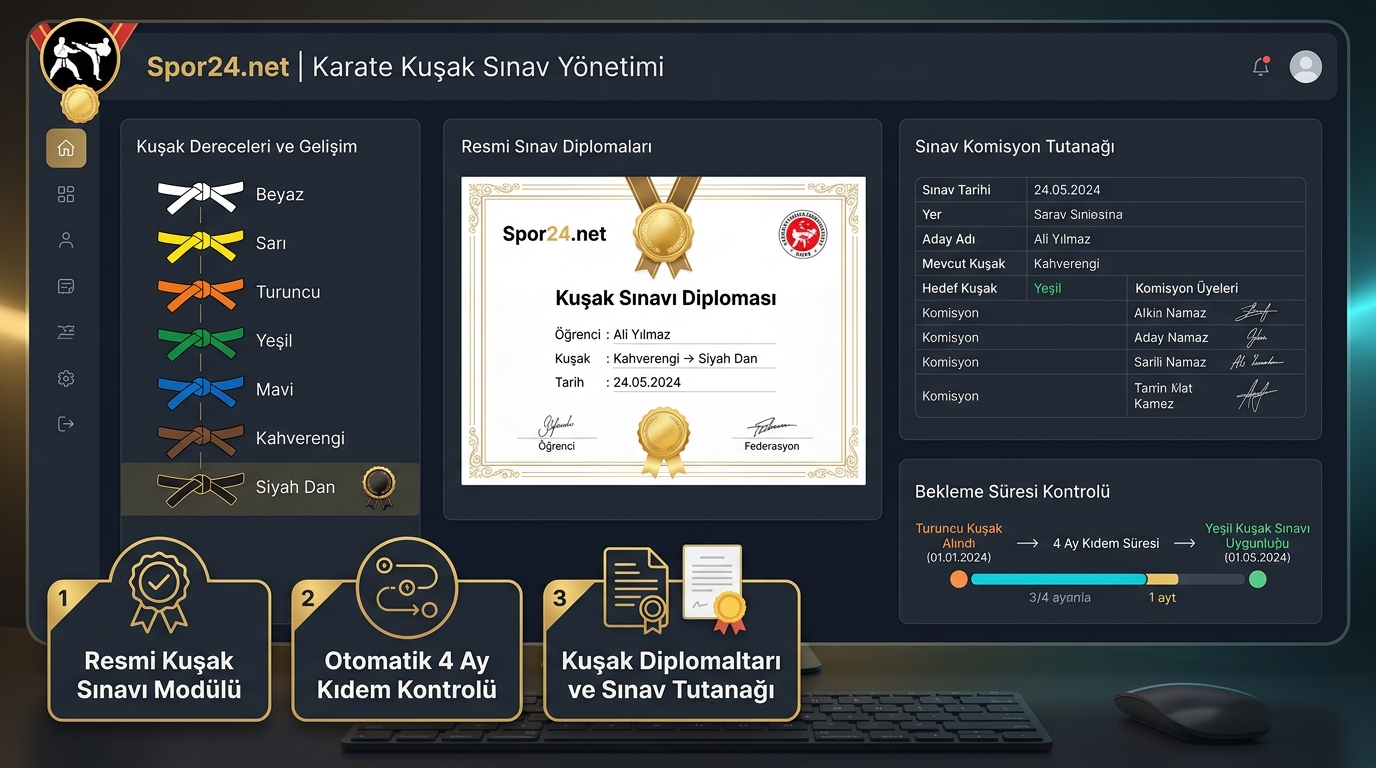 Spor24.net Kuşak Sınavı Modülü