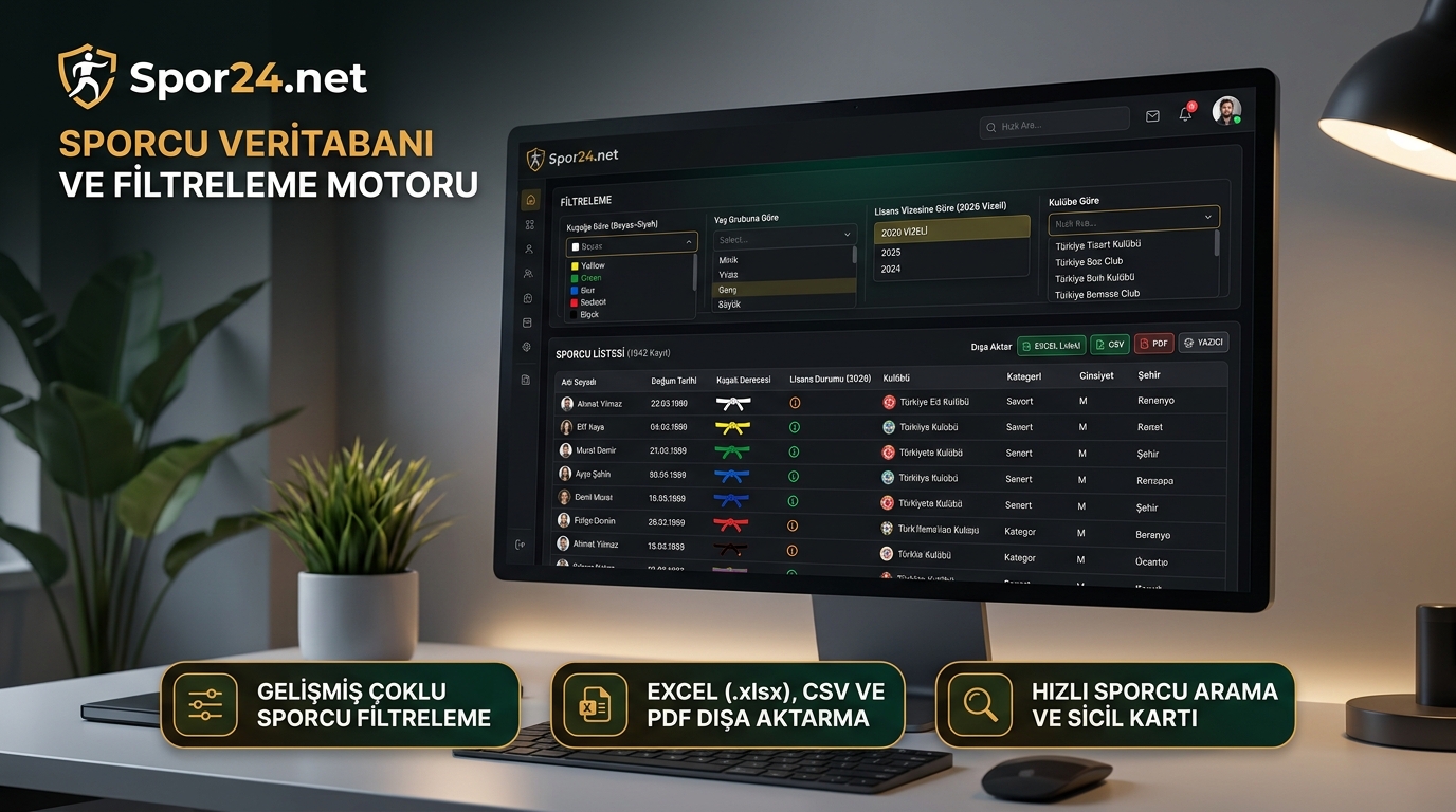 Spor24.net Sporcu Veritabanı ve Filtreleme
